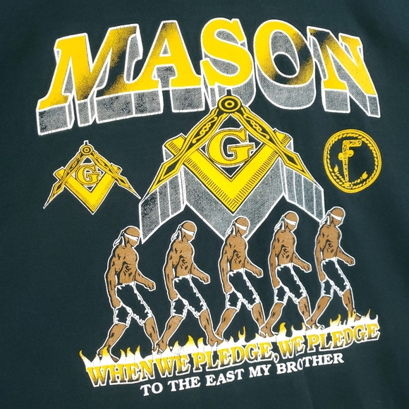 Vintage Prince Hall Mason Pledge Brotherhood Freemason Masonic Art T-shirt - Picture 2 of 12